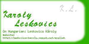 karoly leskovics business card
