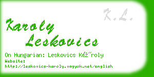 karoly leskovics business card